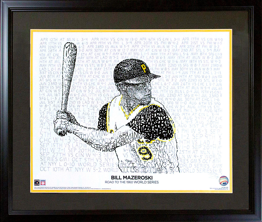 Bill Mazeroski Signed Pittsburgh Pirates World Series Framed Photo